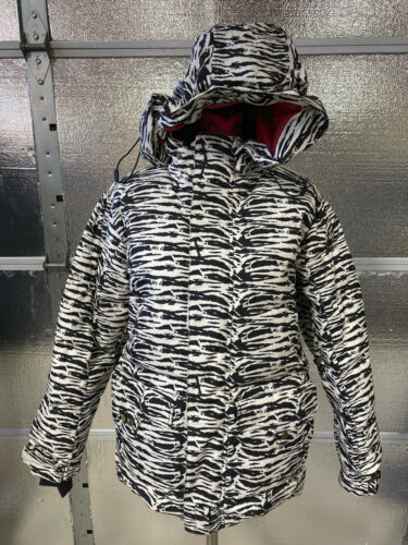 Vans Snowboard Jacket - Womens Medium - Zebra Pattern - Goose Down Filling - Picture 1 of 13