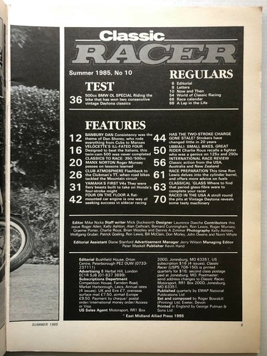 Classic Racer Sondermagazin Sommer 1985 Daytona Sieger BMW Liebmann Bike - Bild 2 von 3