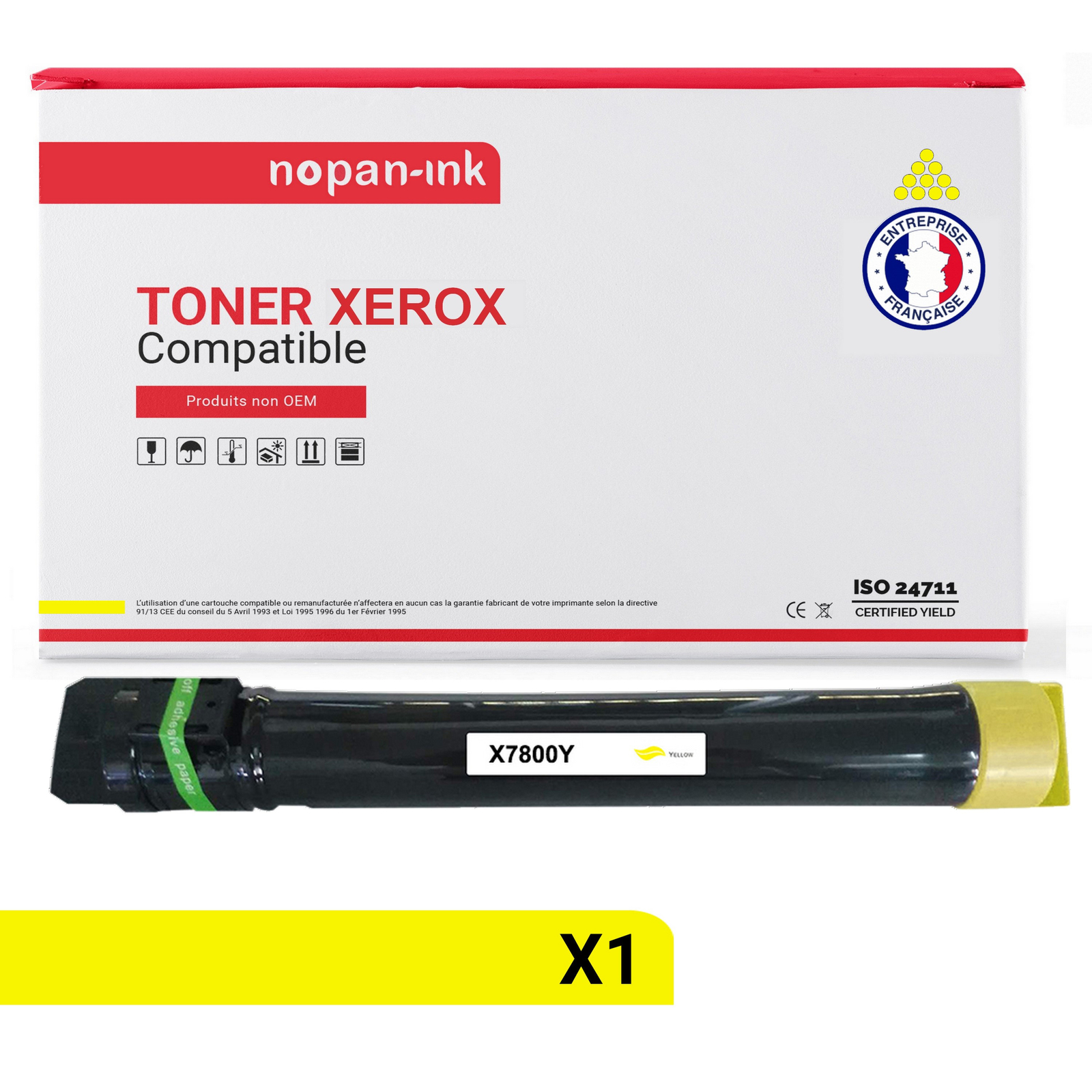 Toner jaune 106R01568 compatible Xerox résolvant les traces d'impression par Nopan-Ink