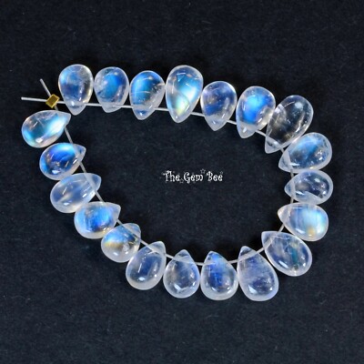 15 Carat Rainbow Moonstone Smooth Pear Briolette Bead (20)
