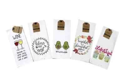 1 - Kitchen Dish Towel Assorted Sayings Tea Towel 16x28 Spring Summer Fun Cotton