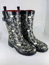 Womens Capelli New York Size 6 Rubber Rain Boots US Floral Design