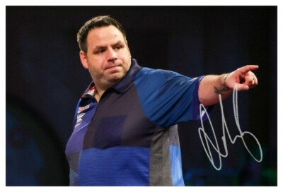 ADRIAN LEWIS (1) ACTION PDC DARTS - 6x4 Signed Autograph PHOTO - Print