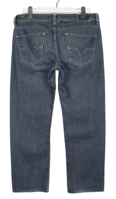 DIESEL Larkee 0088Z Jeans Men's W24/L32 Blue Straight Fit Whiskers