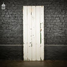 Ledged and Braced Cottage Door, 19th C White Painted