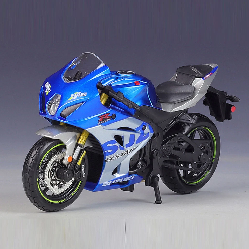 1:18 Suzuki GSX-R1000R Modelo de motocicleta Diecast Moto Vehículo de juguete Niños Azul Foto 3 de 4