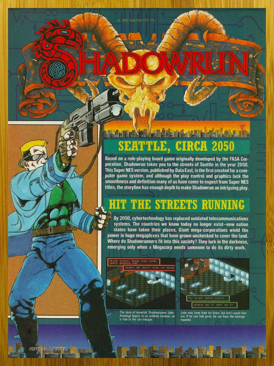 Shadowrun snes cover 1994 : r/RetroFuturism