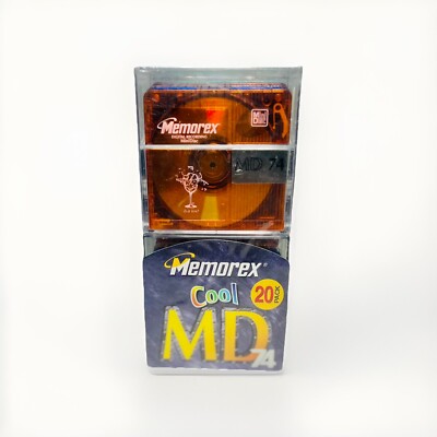 Memorex MiniDisc 74 Min – Pack De 20 MD Avec étuis Et étiquettes, NOS