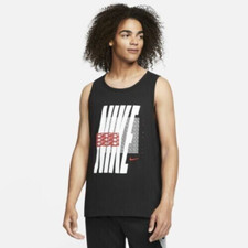 Nike Men's Swoosh Icon Futura Tank Top - CT8445 010 - Black - Size: L - RARE