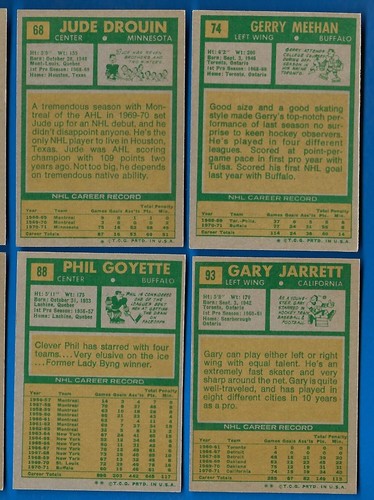 1971-72 TOPPS 71-72 NHL HOCKEY CARD & PRINT ERROR 1-132 & BOOKLET 1-24 SEE LIST - Picture 185 of 275