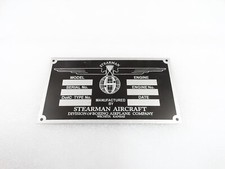DATA PLATE FITS TO BOEING STEARMAN AIRCRAFT #V332-8