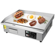 22" Commercial Electric Griddle,Electric Countertop Flat Top Griddle 110V 1600W