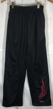 Fila Sweat Pants Black with Red Logo  Pockets Boys Size 10/12