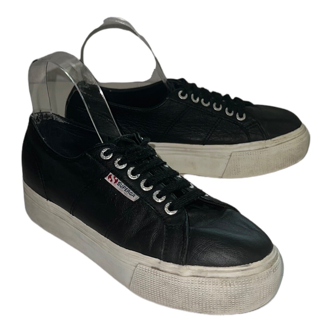 superga leather sneakers platform