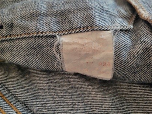 Vintage 80s Levis Jean Jacket Mens Size 40 Blue Denim Type 3 Trucker Patchwork - Picture 7 of 12