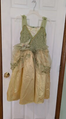 Disney Princess Tiana Gown Crinoline Lined Skirt Back Zip Green