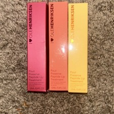 OLE HENRIKSEN Pout Preserve Peptide Lip Treatment 3 Pc Fruits Lot New - 0.4 oz