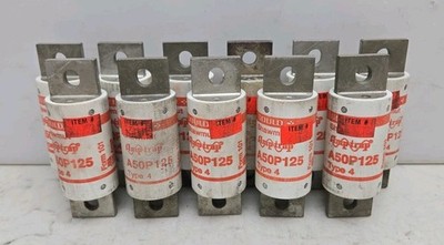 11 Pack Gould Shawmut Amptrap A50P125 Fuse Type 4 125 Amp 500Vac Form 101 New