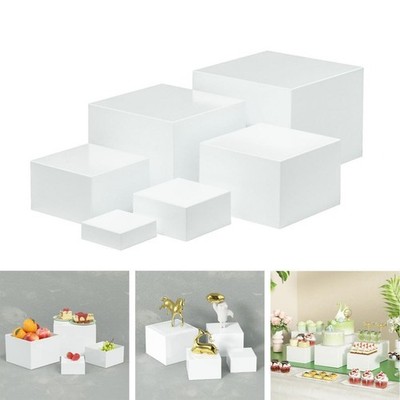 6 Stück Buffet Setzstufen Acryl Display Setzstufen Würfel Display Nesting Setzstufen für Süßigkeiten