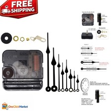 Elegant Black Quartz Clock Movement DIY Kit - Includes Hands & Hardware