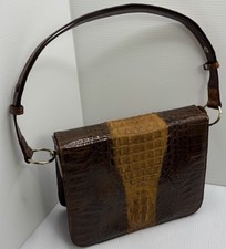 Vintage Old Stock Genuine Crocodile Skin Handbag Purse 9  By 7  Bag