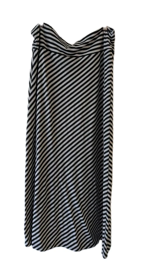 Saia Feminina Faded Glory L(12-14) Listra Multicolorida Pullup Stretch Linha A  - Imagem 2 de 4