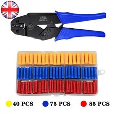 200X Cable Wire Electrical Terminals Kit Set Ratchet Crimper Plier Crimping Tool