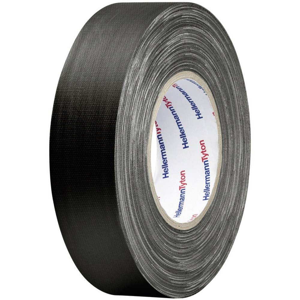 Ruban toilé HelaTape Tex HellermannTyton haute résistance noir 50m