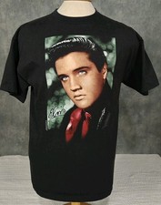 Vintage Elvis Presley Black Tee Shirt Size Delta Tag Magnum Weight Mens L