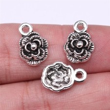 260 Pcs Antique Silver Flower Charms Pendant DIY Jewelry Making 14x10MM B15799