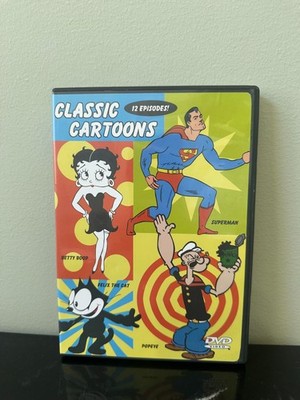 DVD Classic Cartoons 12 Episodes! Betty Boop Superman Popeye Felix The Cat