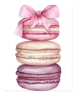 Chicer Macaron-Stapel Wandkunst Elegante Küchendekoration Vintage Dess