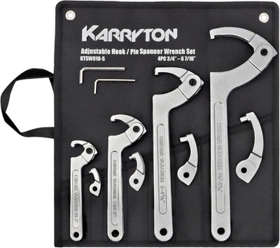 Adjustable Pin Hook Spanner Wrench Set, w/ 8pc Interchangeable Hook and Pin Head
