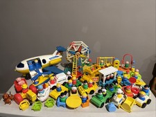 Fisher Price Little People Caja de Música Vintage Noria, Autobús, Tractor, Fire Tr