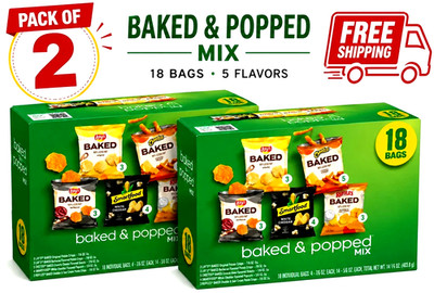 Frito-Lay Baked and Popped Mix Variety Pack Snack Chips, 36 Count Multipack