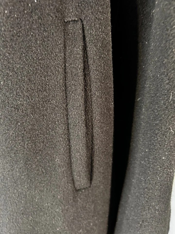 Elegante Abrigo Negro Moda De Colección Años 50 Visón Cachemira Para Mujer Talla L/XL Dinero Antiguo Foto 3 de 4