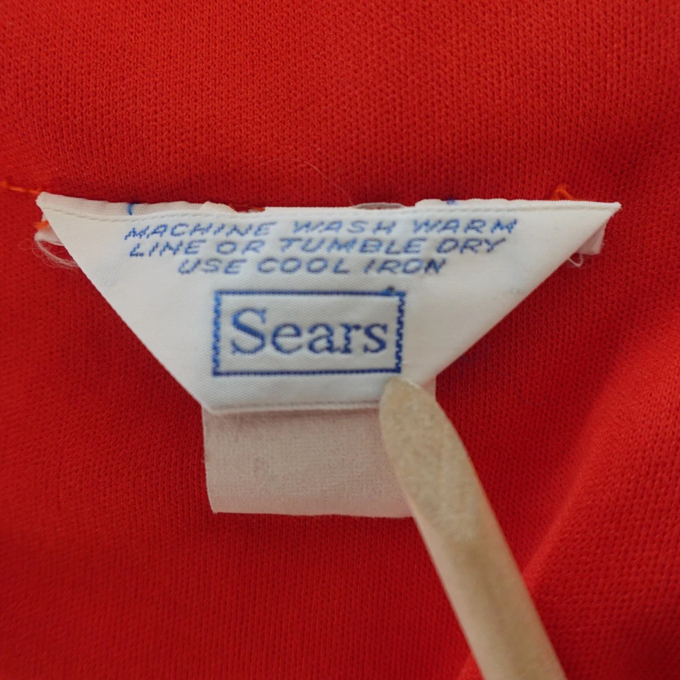 Maxi Vestido De Noche Rojo Sears Años 70 Tejido Corpiño Acanalado Retro Disco Glam Foto 4 de 4