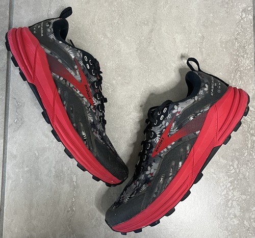 Brooks Cascadia 16 Black Red Sasquatch Trail Running Shoes Sneakers Men’s