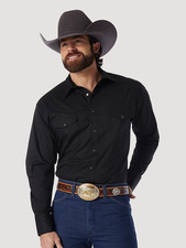 Wrangler Sport Black Western Snap - Mens Shirt - 71105Bk