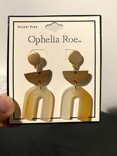 Ophelia Roe Nickel-Free Wood Asymmetrical Dangle Drop Earrings Multicolor