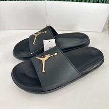Nike Air Jordan Slide Sandal Black Gold Jumpman Fq1598-007 Mens Size 9 Nike Air Jordan Slide Sandal Black Gold Jumpman Fq1598-007 Mens Size 9
