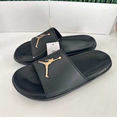 Nike Air Jordan Slide Sandal Black Gold Jumpman FQ1598-007 Mens Size 13 