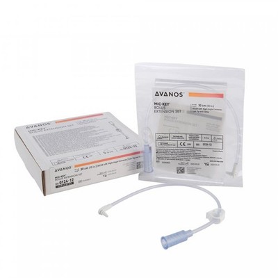 Owens Minor MIC-Key Bolus Feed Tube Set 12'' Cath Tip Secur-Lok Clamp/Connect, 5