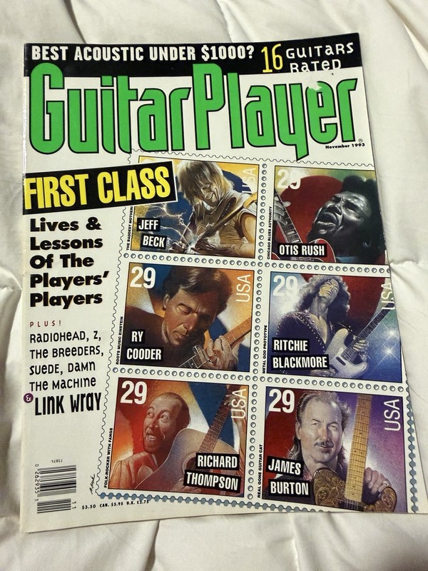 Guitar Player Magazine November 1993 Jeff Beck Ry Cooder Link Wray NO LABEL
