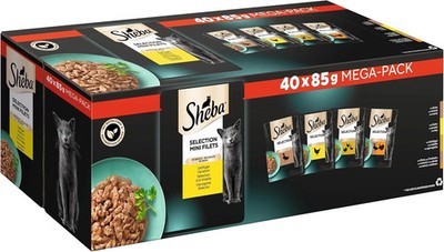 SHEBA Adult Katzenfutter nass - 40x85g Portionsbeutel - Geflügel Variation in Sa