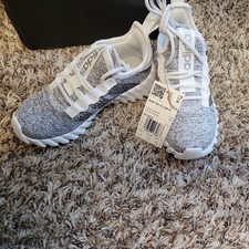 NIB adidas Kaptir Flow Kids Shoes Cloud White/Core Black/Silver Metallic Sz 11k