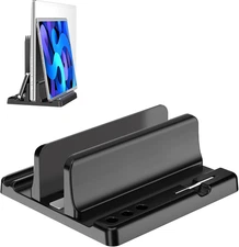 Vertical Laptop Stand Holder - Adjustable ABS Plastic Desktop Management Noteboo