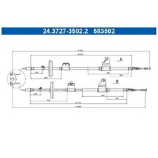 2x Handbremsseil hinten für Opel Mokka-Mokka X J13 | 23917221