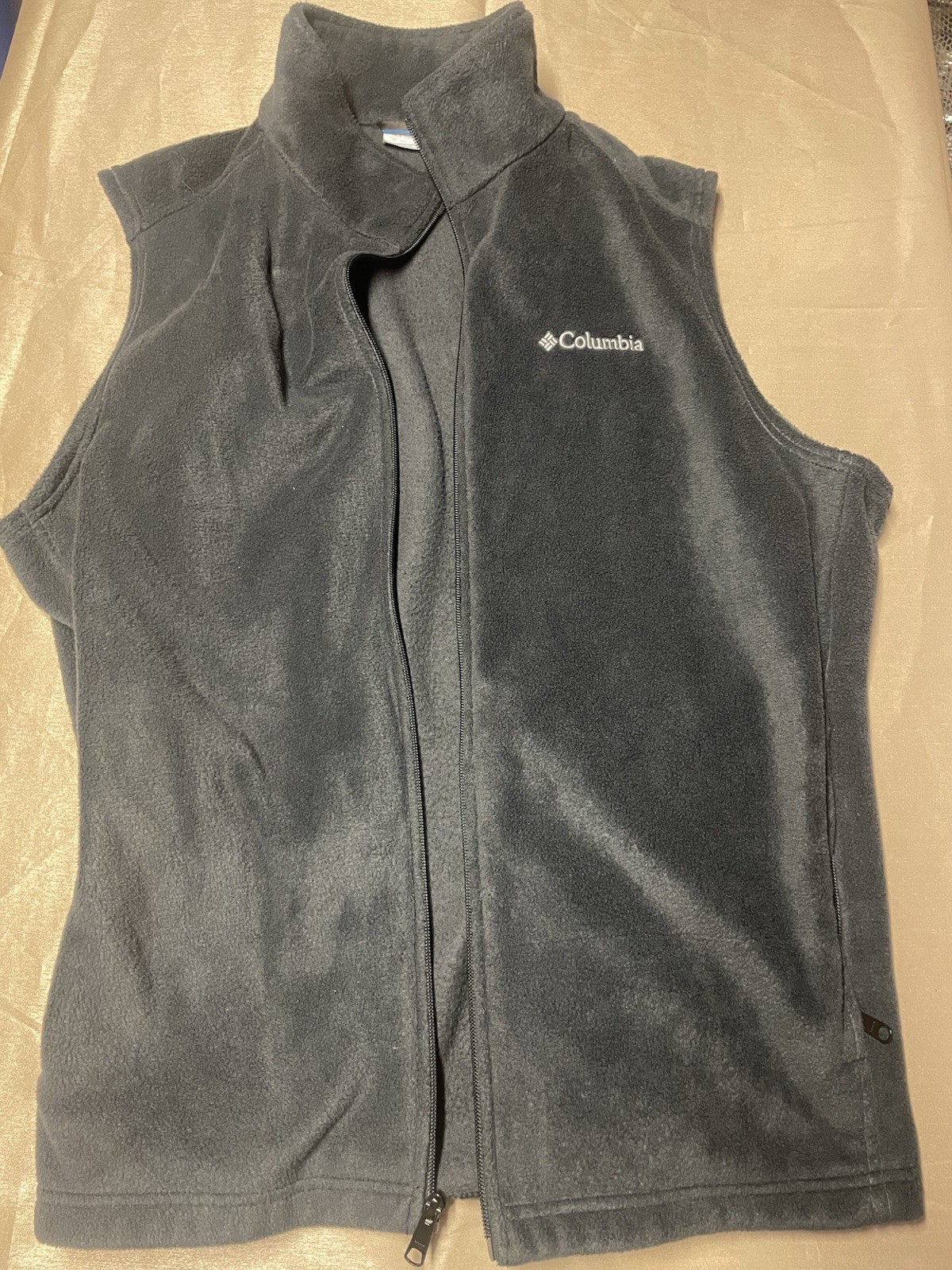 Columbia Men's 2X Fleece Vest with Full-Zip Mock Neck & Pockets - Dark Gray