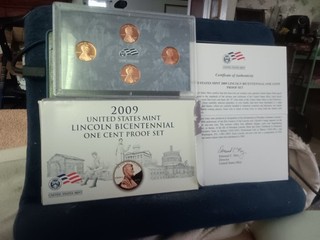 2009 United States mint Lincoln Bicentennial one cent proof set w/OGP & COA
